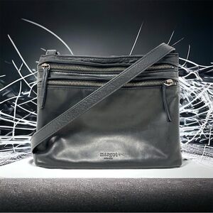 Margot Jeane Black Leather Crossbody Bag